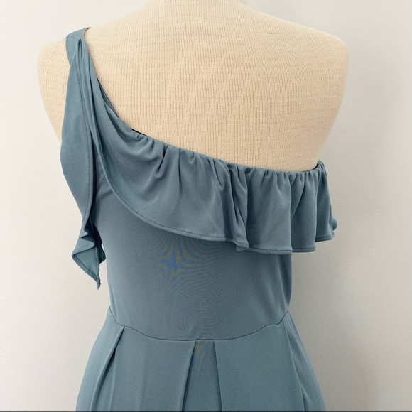 See By Chloe Blue Ruffle One Shoulder Dress Size 8 - Picture 6 of 13